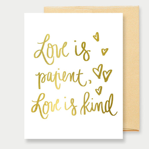 Sweet Water Decor - Love Is Patient (Gold Foil) Greeting Card