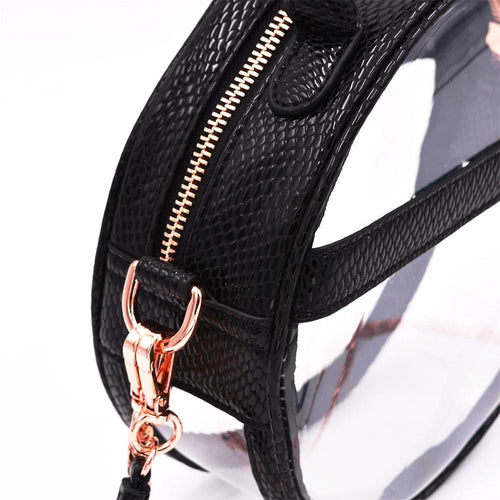 Policy Handbags - Clear Roundie Halo Bag - Black