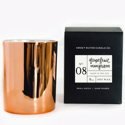 Sweet Water Decor - Grapefruit + Mangosteen Soy Candle | Rose Gold Candle