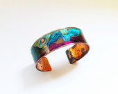ssd jewelry - .75" Width Purple and Mix Verdigris Patina Cuff