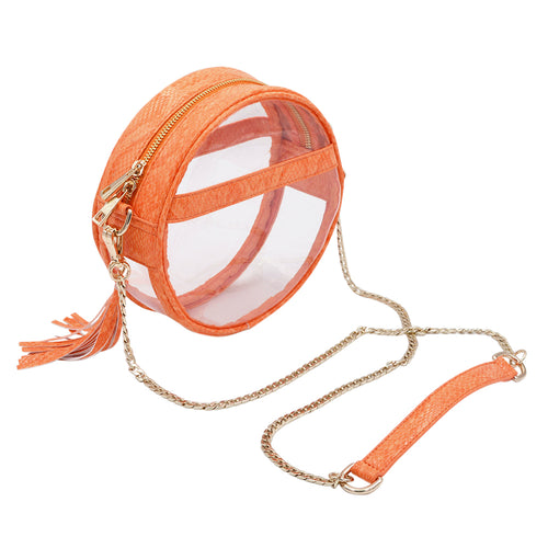 Policy Handbags - Clear Bare Roundie Bag - Tangerine